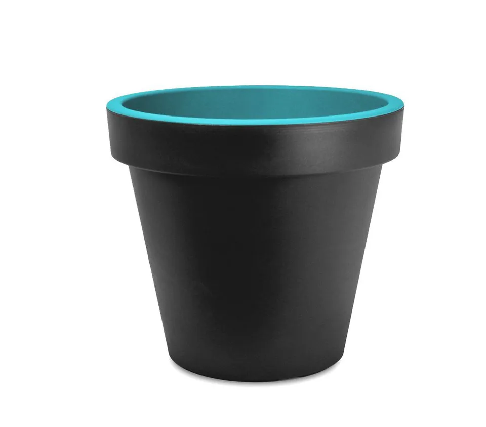 Dehner Trendy Blumentopf 35cm anthrazit türkis frostfest