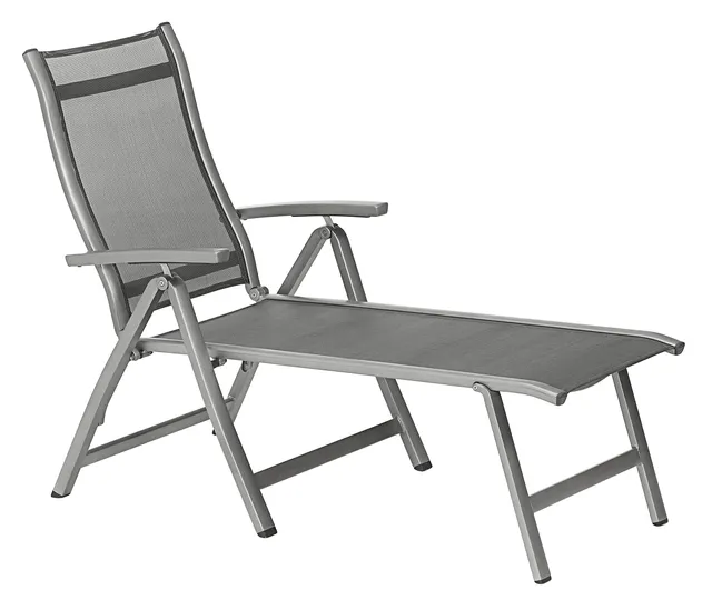 Dehner Chicago Relaxliege Textilene grau 180x80cm