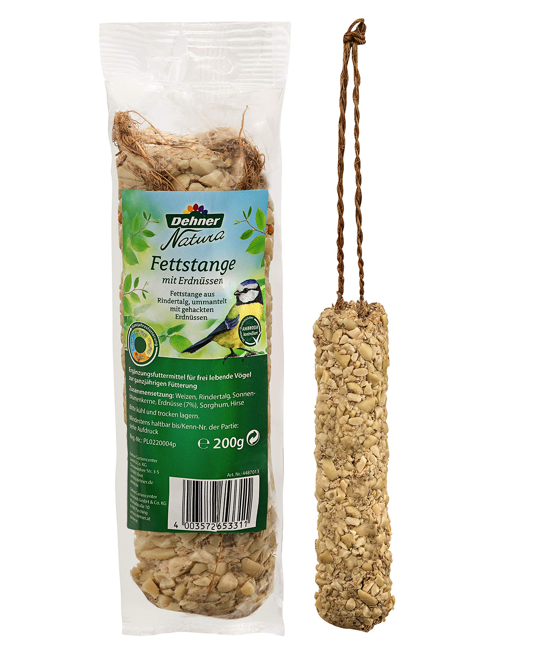 Dehner Natura Wildvogelfutter Fettstangen Erdnuss 800 g