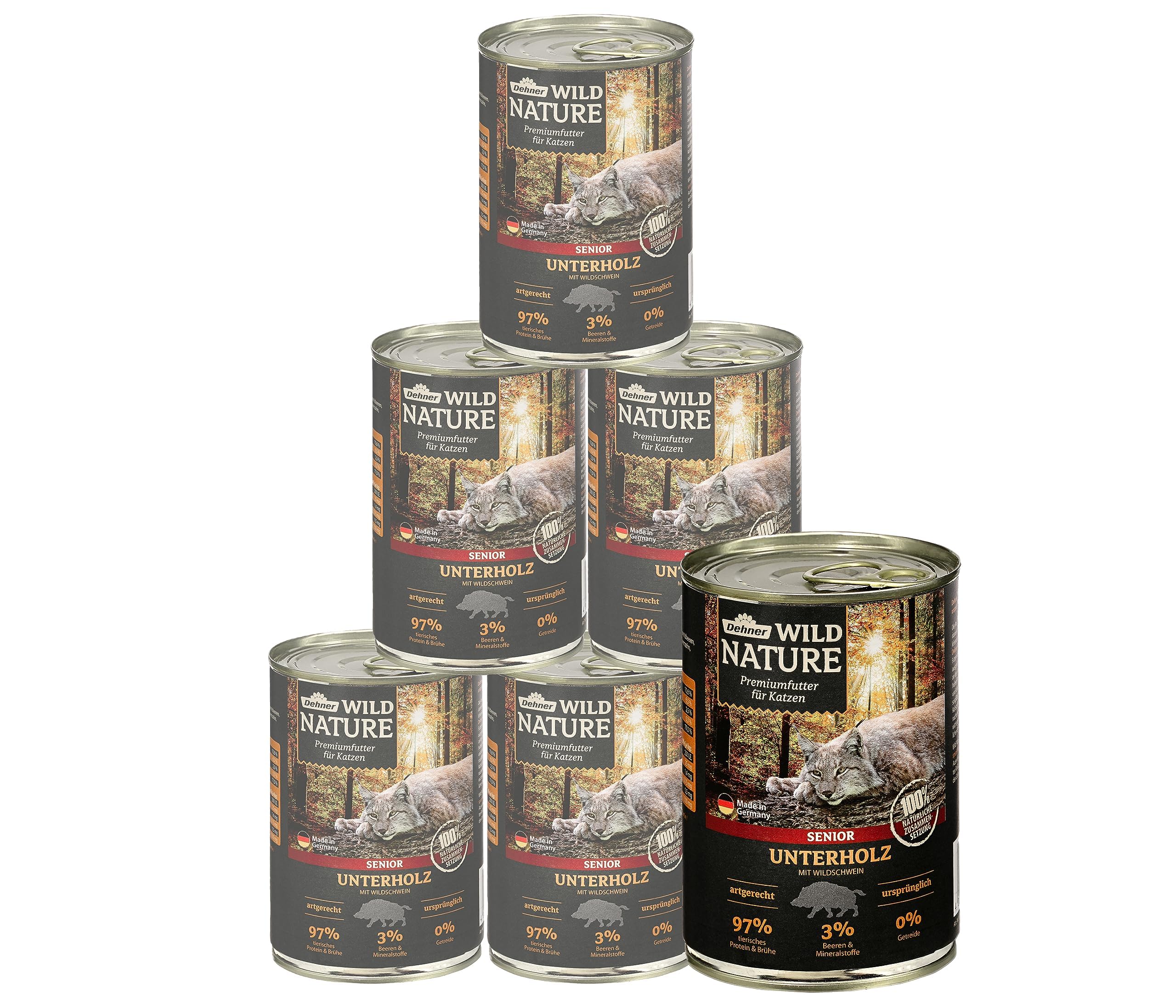 Dehner Wild Nature Unterholz Senior Nassfutter Wild 6x200g