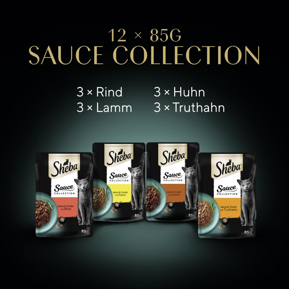 Sheba Sauce Collection Herzhafte Komposition Nassfutter 12x85g Sauce