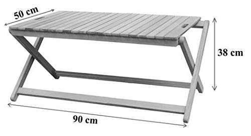 Dehner Tablett-Tisch Macao Beistelltisch 90x50x38 cm Akazie