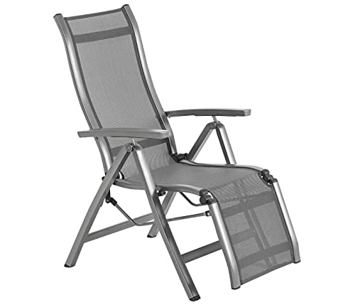 Dehner Relaxstuhl Chicago grau 110x69,5x63,5 cm Alu verstellbar
