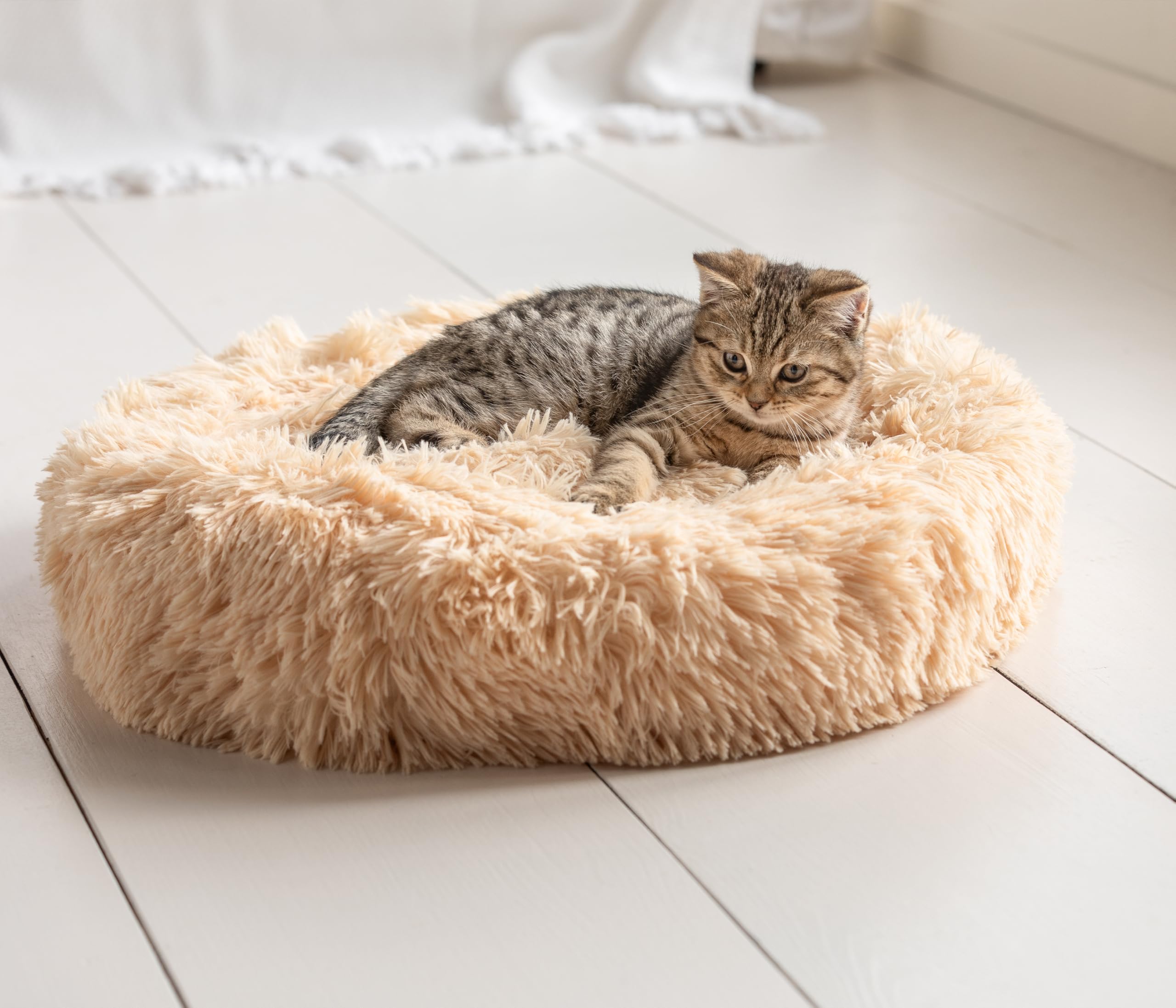 Dehner Lieblinge Cookie Hundebett Katzenbett L beige Ø76 cm