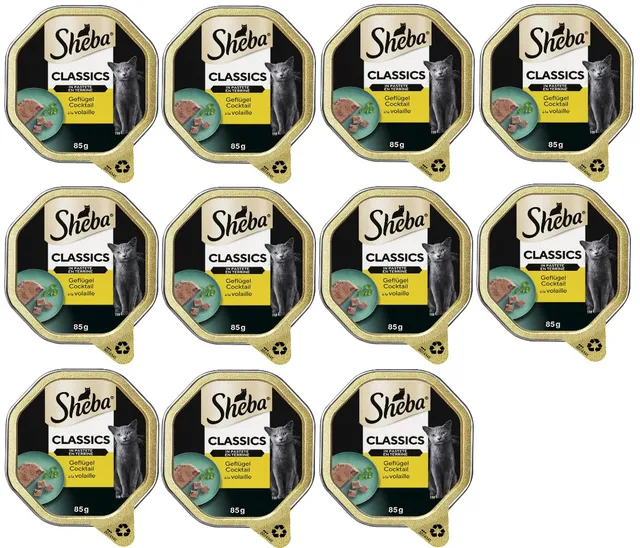Sheba Classics Pastete Nassfutter Geflügel-Cocktail 11x85g