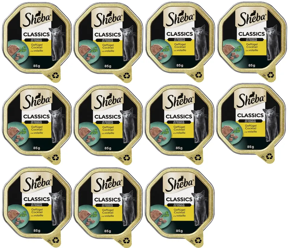 Sheba Classics Pastete Nassfutter Geflügel-Cocktail 11x85g
