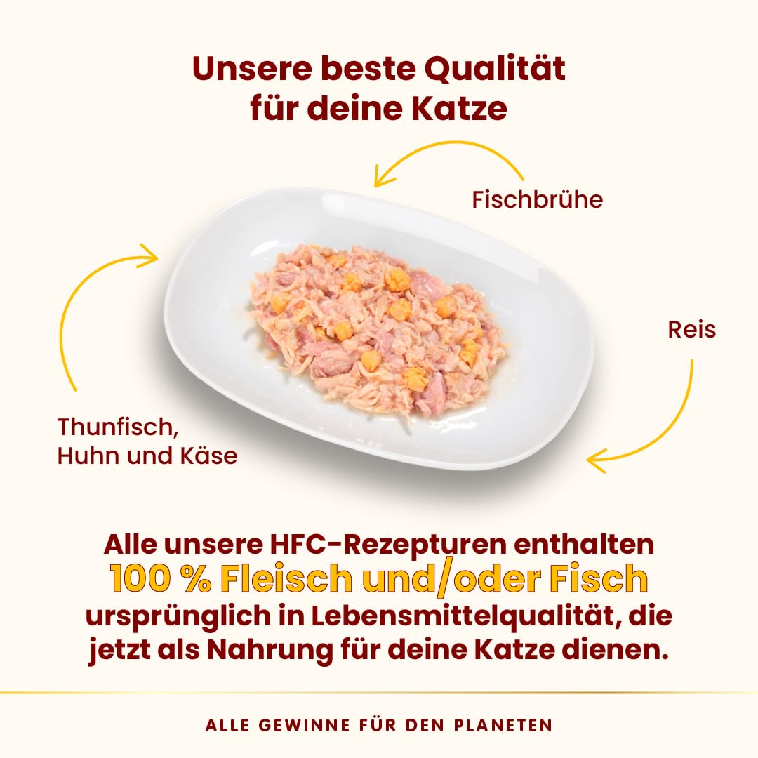 Almo Nature HFC Natural Thunfisch-Huhn Nassfutter 24x70g Käse