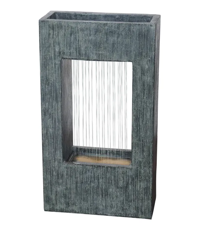 Dehner Vigo Gartenbrunnen Solar LED grau 77,9cm Polyresin