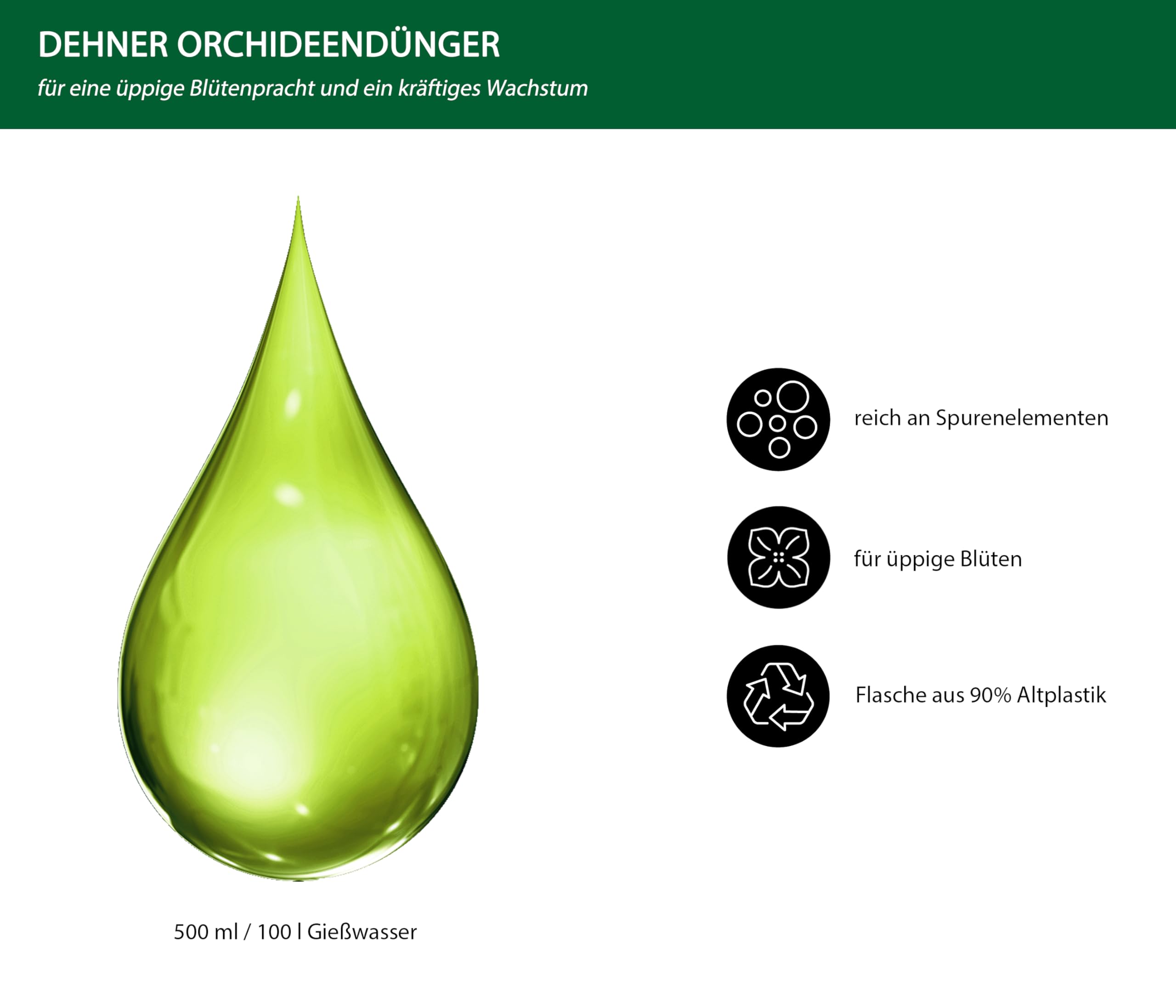 Dehner Orchideendünger Flüssigdünger 500 ml chloridarm