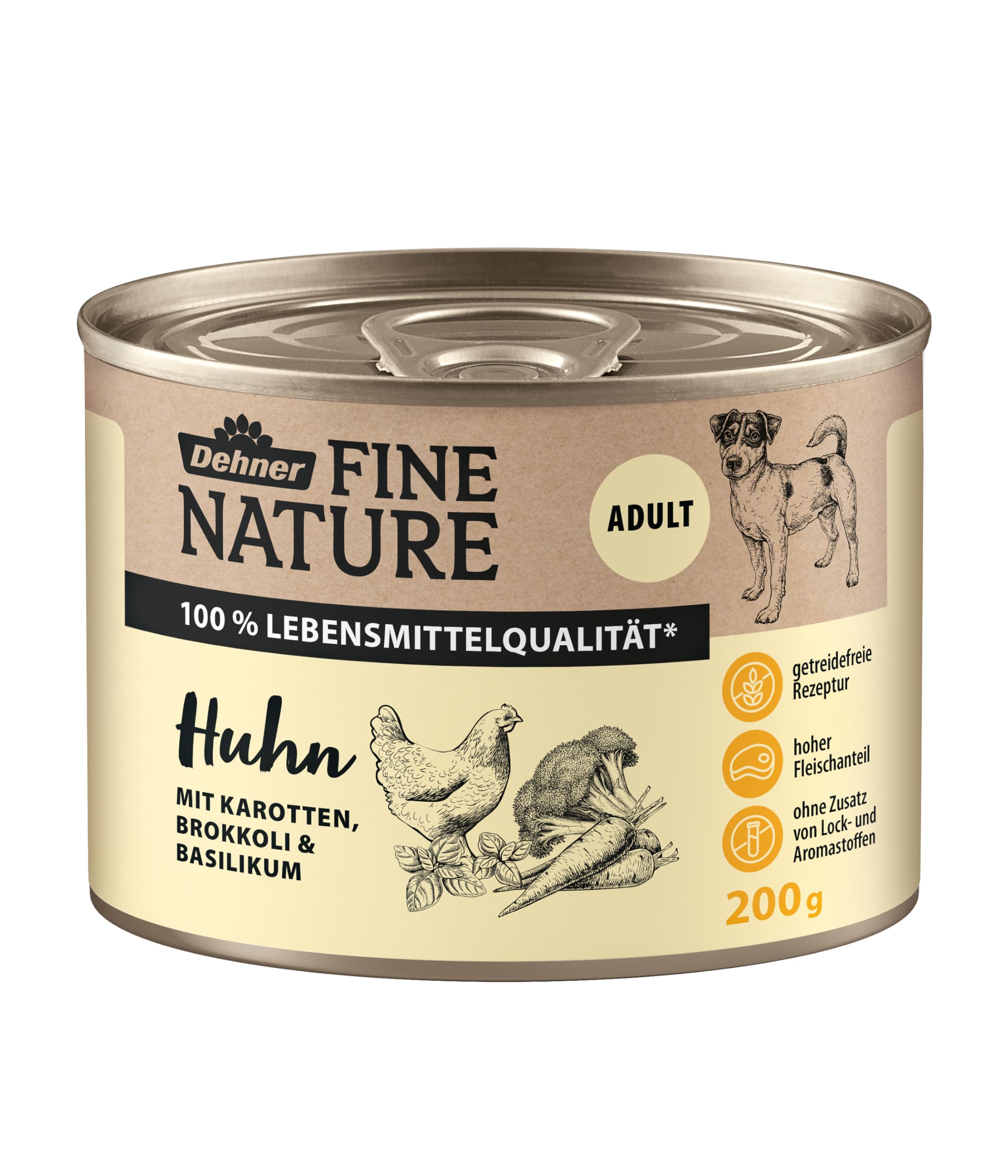 Dehner Fine Nature Huhn Nassfutter 6x200 g getreidefrei