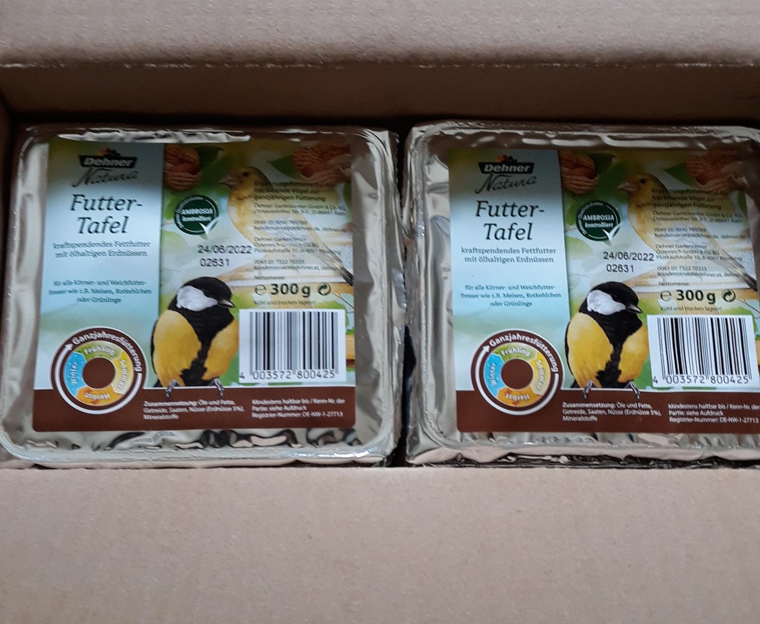 Dehner Natura Wildvogelfutter-Tafeln Erdnuss 12x300g Fett