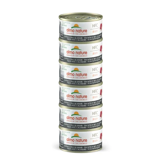 Almo Nature HFC Jelly Thunfisch Calamari Nassfutter 6x70g
