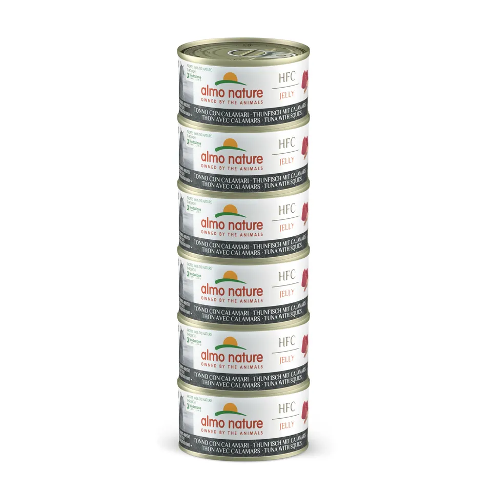 Almo Nature HFC Jelly Thunfisch Calamari Nassfutter 6x70g