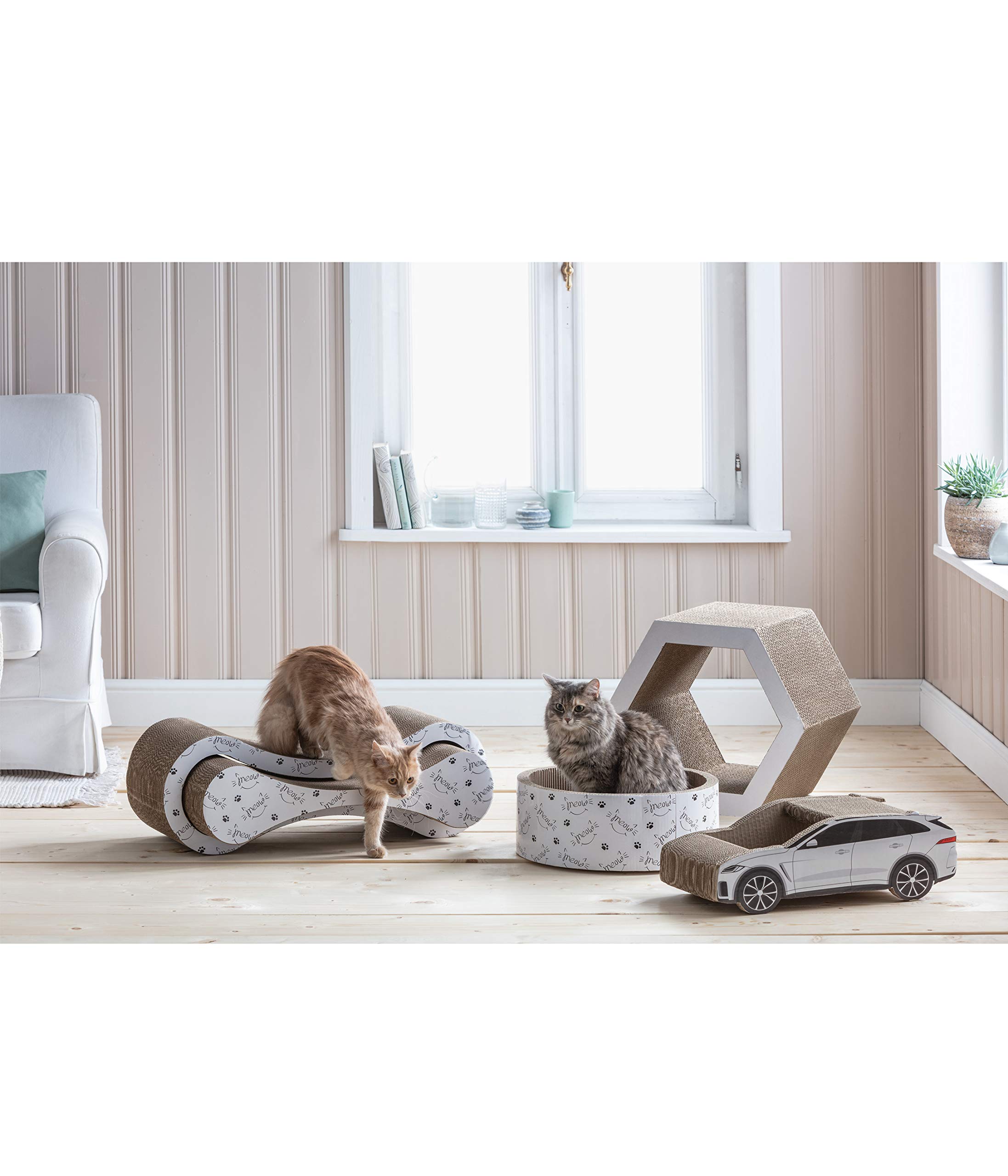 Dehner Lieblinge Scratch Circle Kratzpappe Ø 43 cm weiß