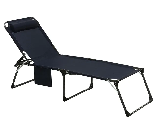 Dehner Mallorca Gartenliege 227cm Textilene dunkelblau klappbar