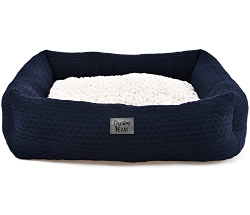 Dehner Lieblinge Dream Team Knitted Kuschelbett grau 48x61 cm waschbar