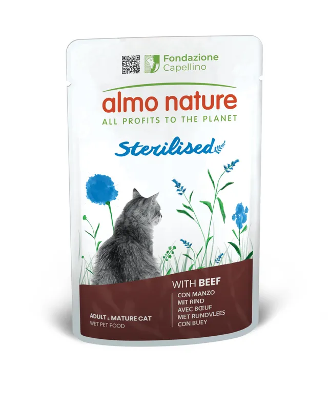 Almo Nature Sterilised Nassfutter Rind 30x70g fettarm