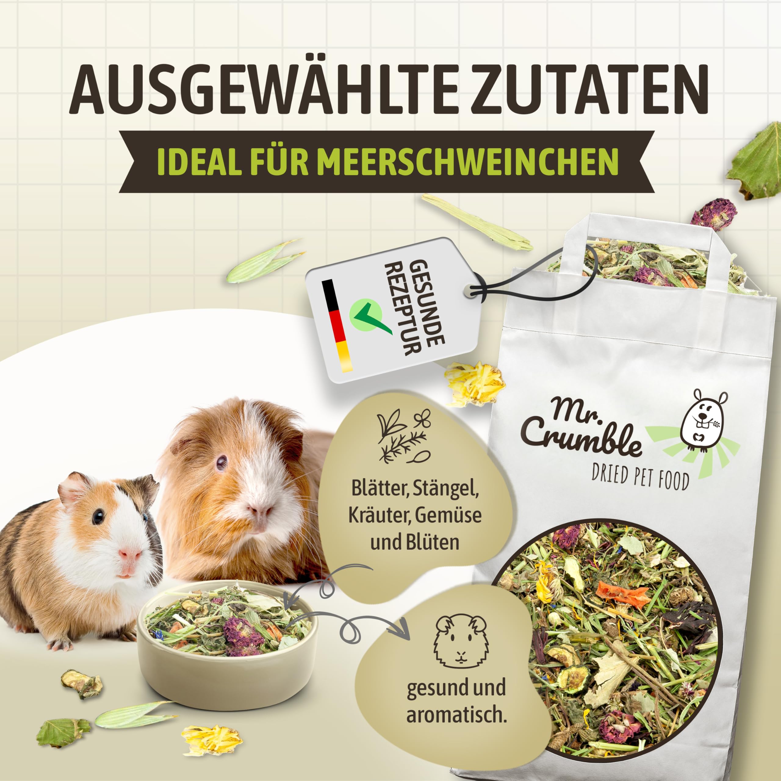 Mr. Crumble Meerschweinchen-Futter 1kg getreidefrei