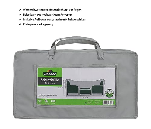 Dehner Premium Lovely Abdeckung Sitzgruppe 240x80x200 grau wasserabweisend