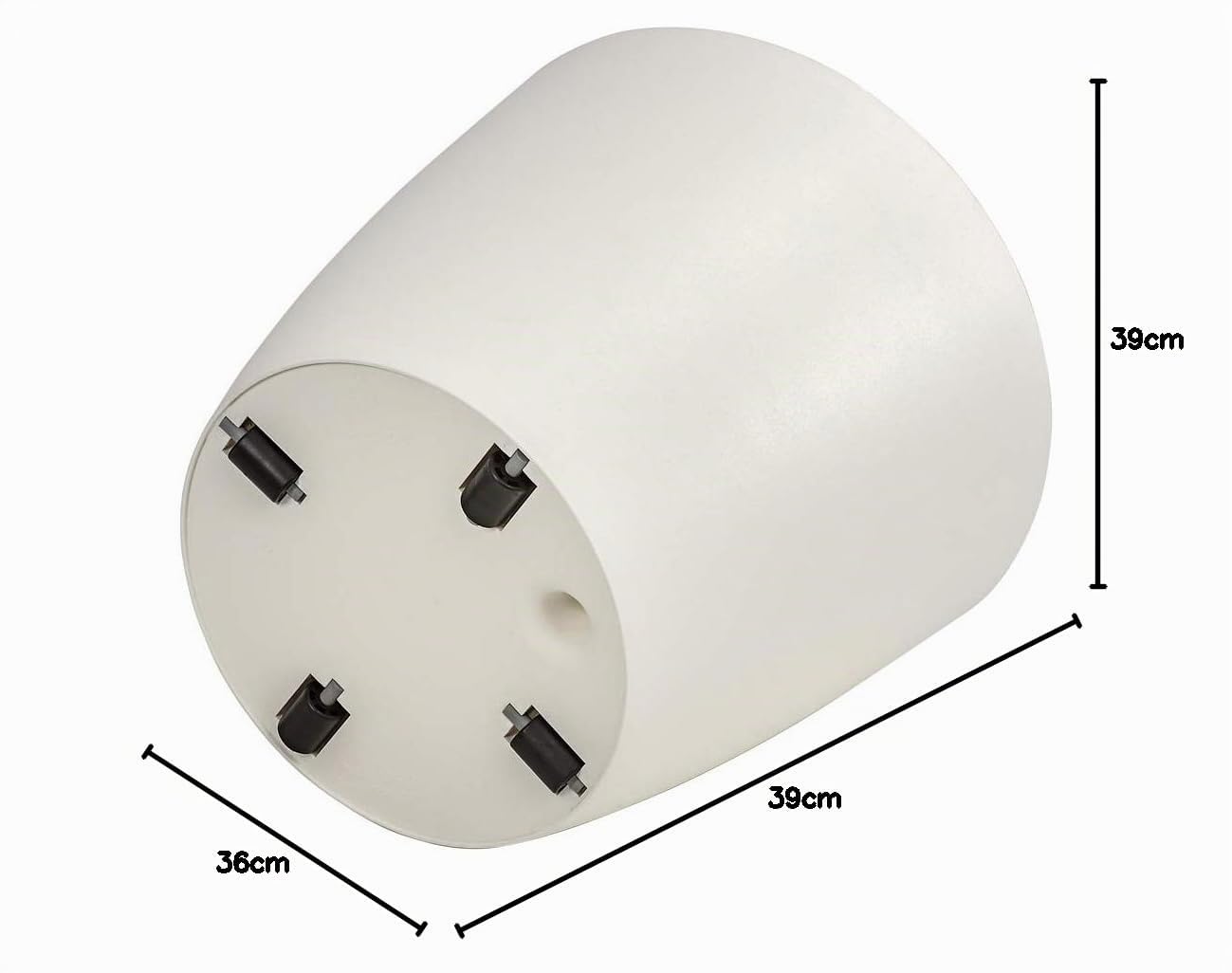 Dehner Pflanztopf Mila 39cm weiß Selbstbewässerung Rollen