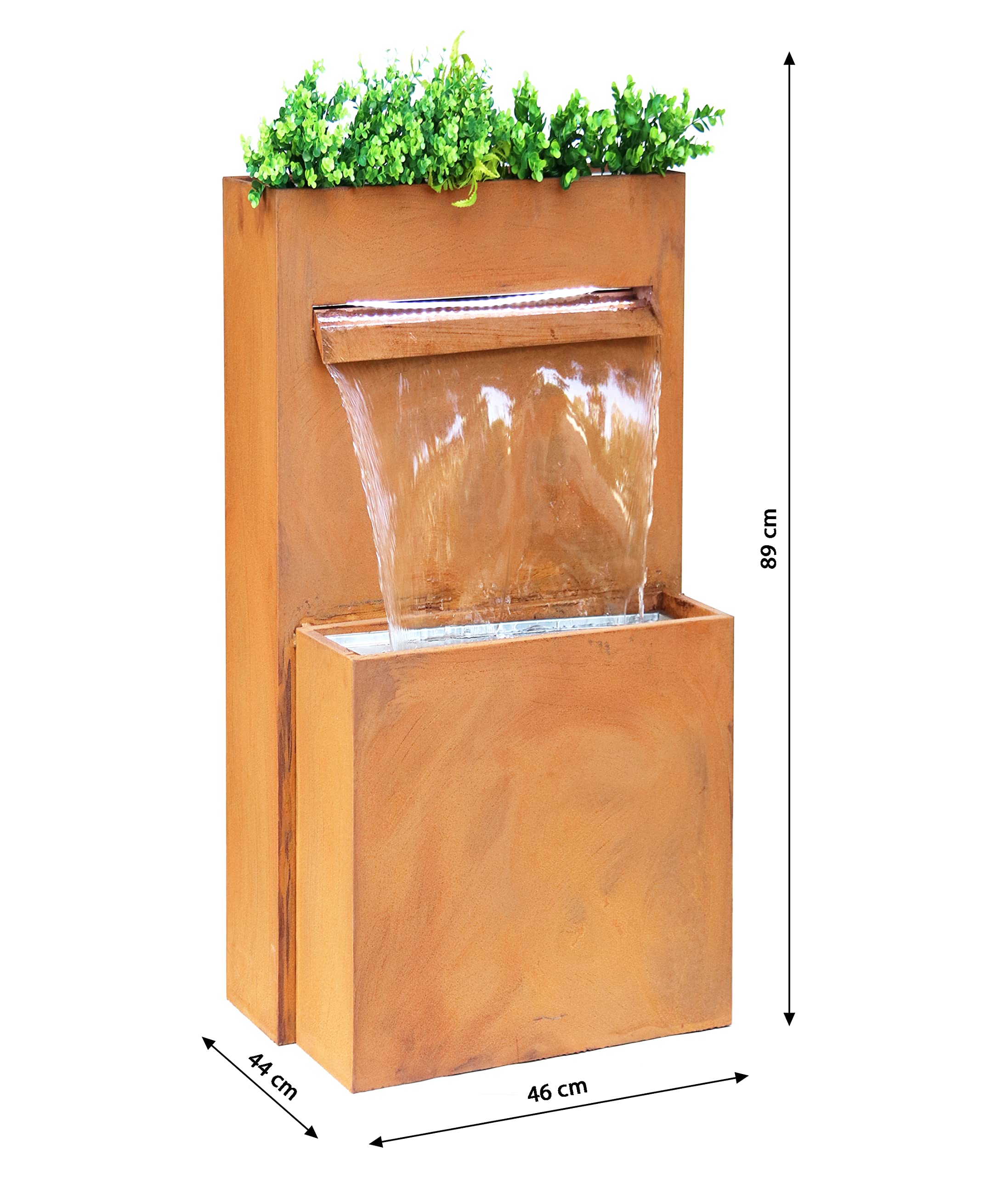 Dehner Perth Gartenbrunnen Cortenstahl LED 89 cm rost