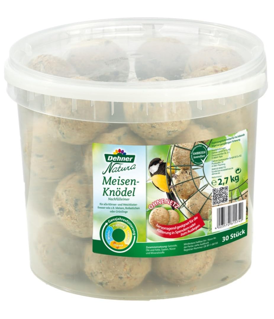 Dehner Natura Wildvogelfutter 5 kg + Meisenknödel 30 Stück schalenfrei