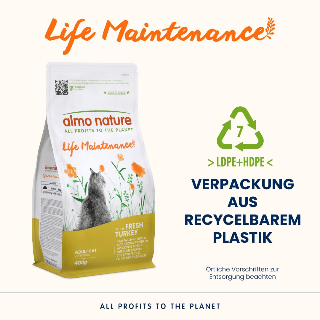 Almo Nature Life Maintenance Trockenfutter 400g Truthahn