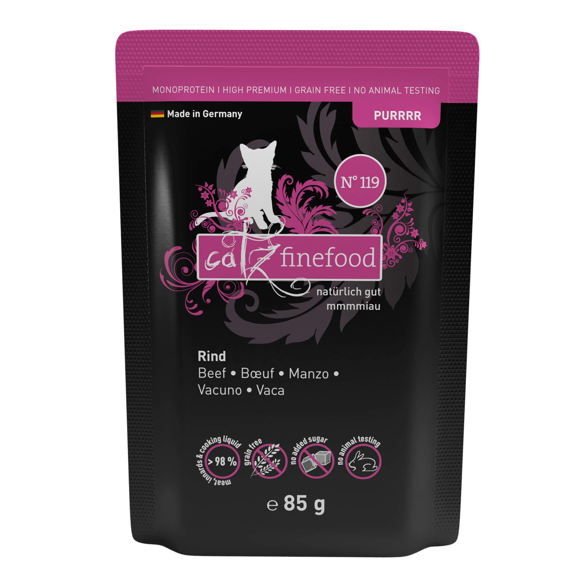 catz finefood Purrrr N°119 Rind Nassfutter 6x400g getreidefrei