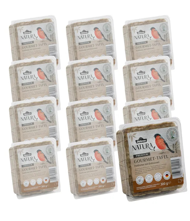 Dehner Natura Wildvogelfutter-Tafeln Erdnuss 12x300g Fett