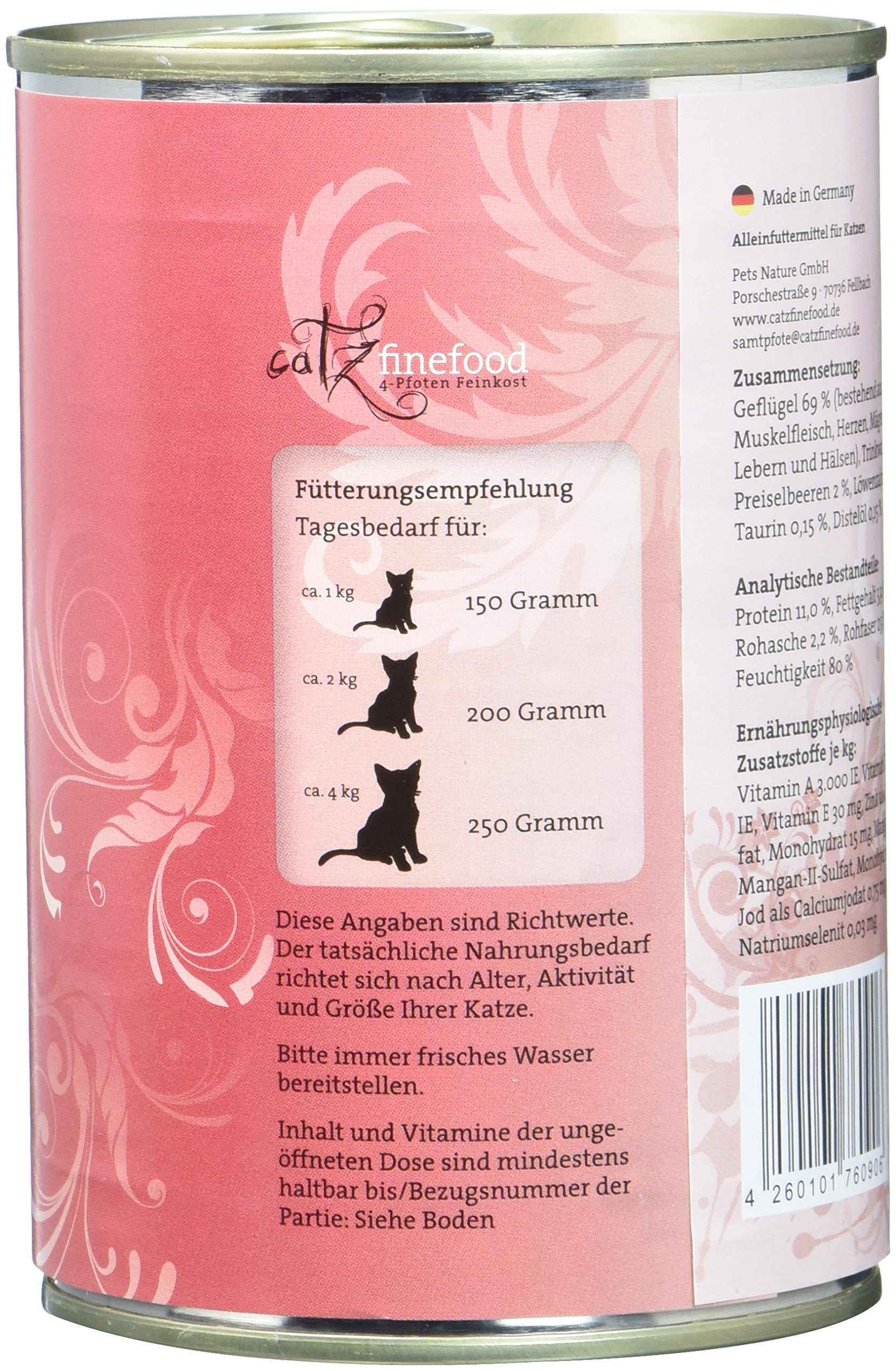 catz finefood N°3 Geflügel Katzenfutter nass 6x400g Preiselbeere