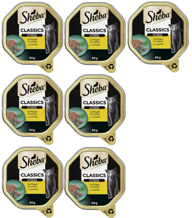 Sheba Classics Geflügel Cocktail Pastete Nassfutter 7x85g