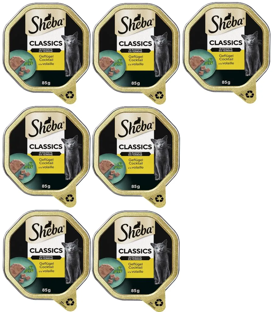 Sheba Classics Geflügel Cocktail Pastete Nassfutter 7x85g
