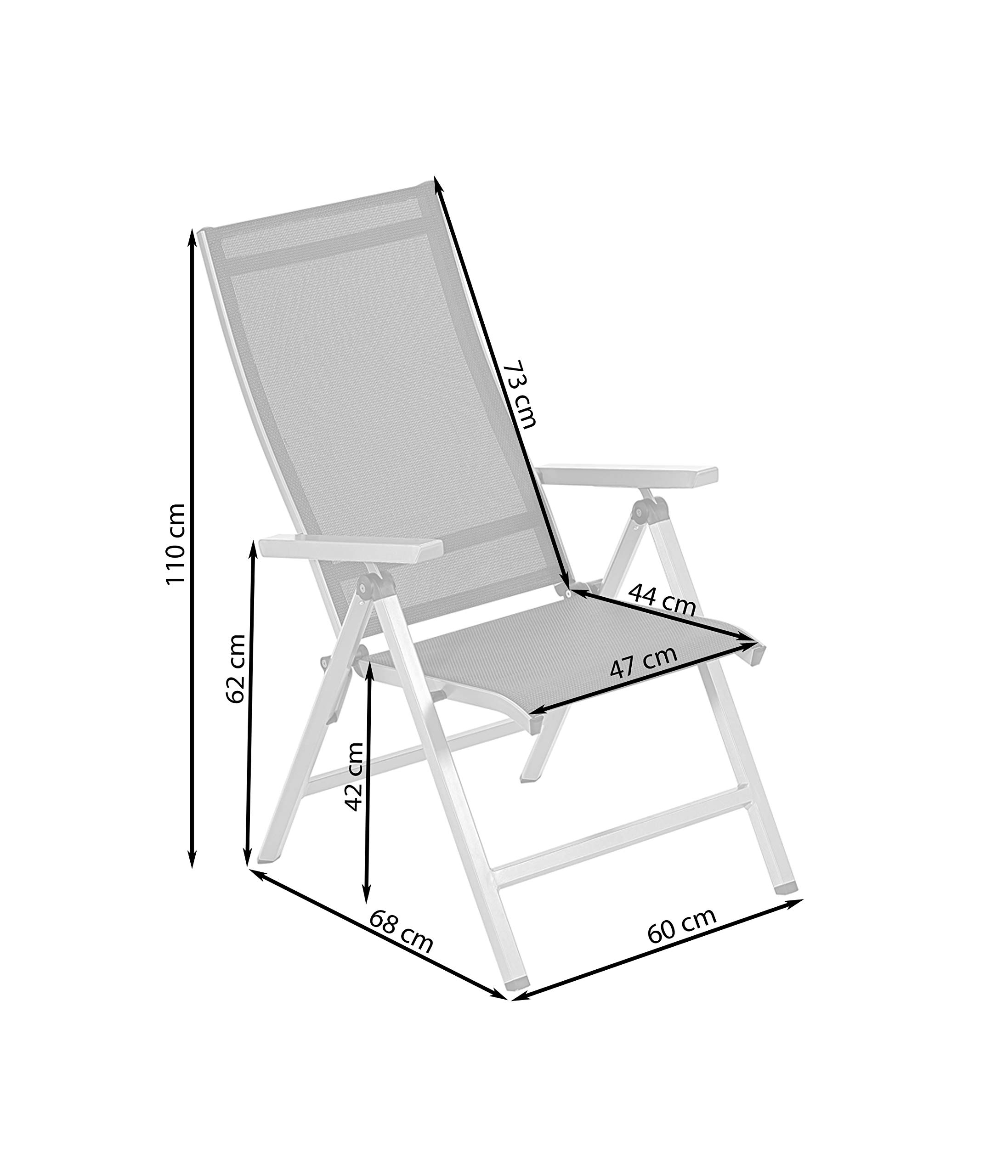 Dehner Macon Klappsessel schwarz Aluminium 112x60