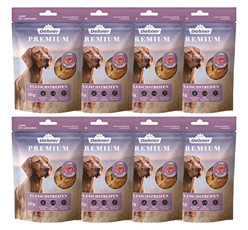 Dehner Premium Lammfleischstreifen Hundesnack 8x50g getreidefrei