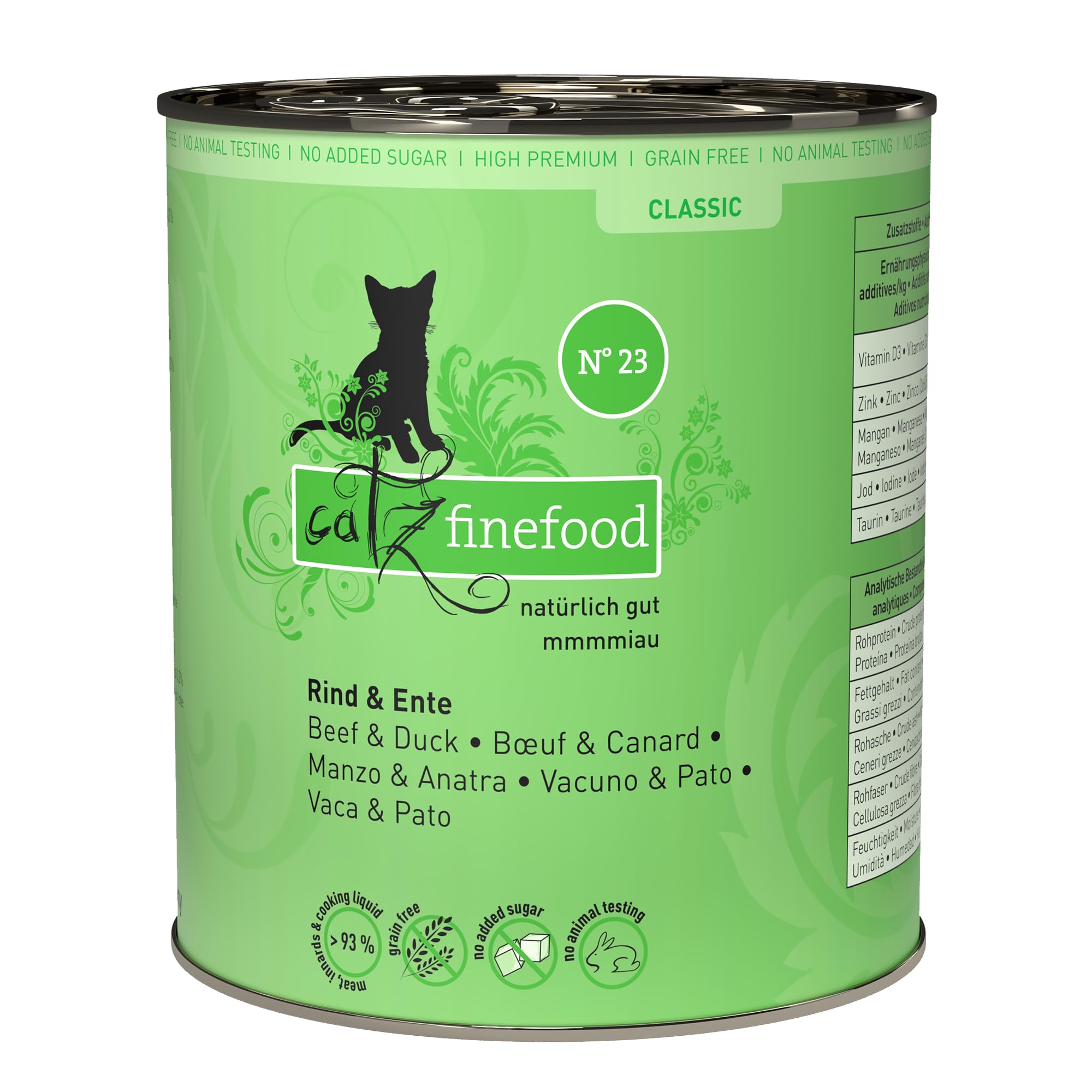 catz finefood N° 23 Rind & Ente Nassfutter 6 x 400 g