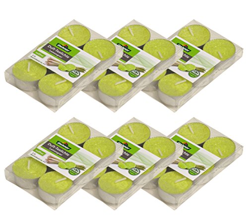 Dehner Premium Lovely Duft-Teelichter Lemongras 36 Stück rußfrei