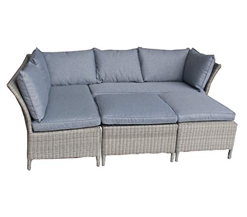Dehner Sizilia Geflechtlounge grau mit Polster Lounge