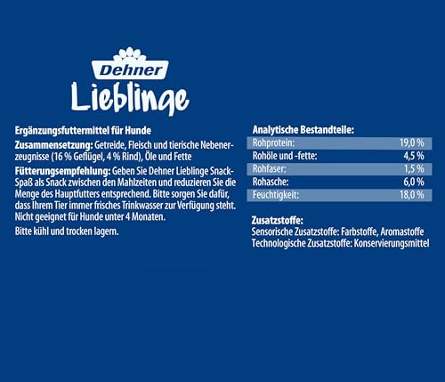 Dehner Lieblinge Snackbox Jumbo Hundesnack 1,2 kg zuckerfrei