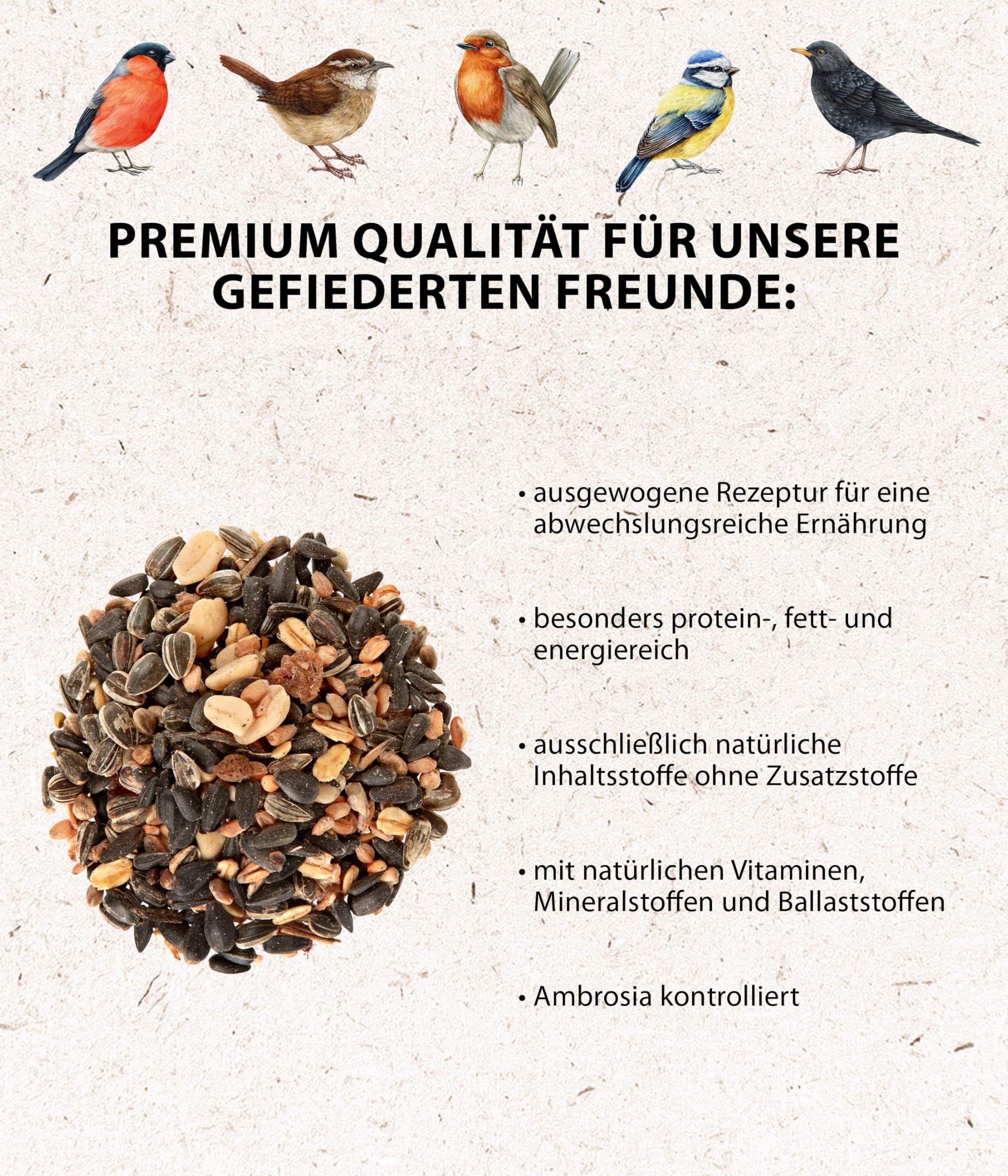 Dehner Natura Wildvogelfutter Streufutter 3kg Ganzjahr