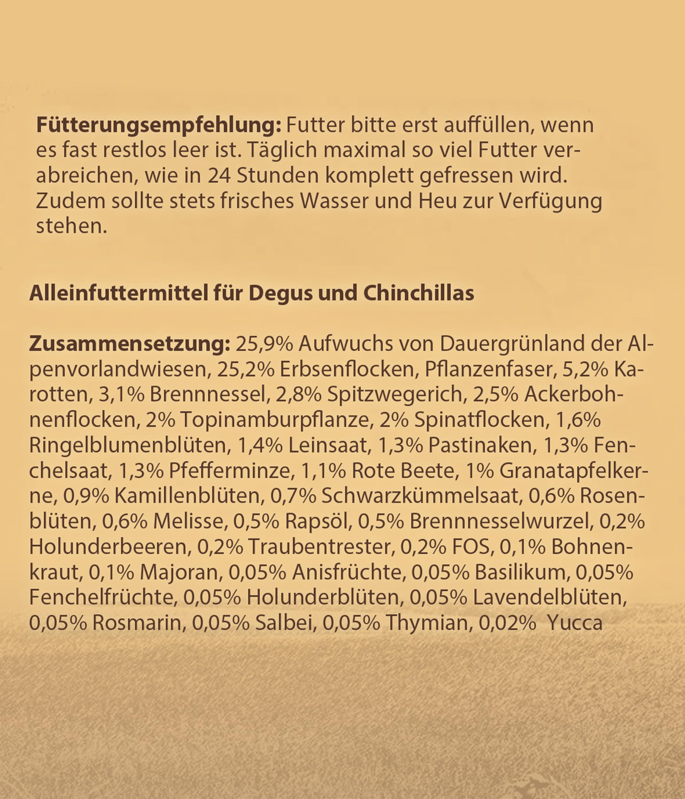 Dehner Best Nature Degu Chinchilla Futter 1,5 kg getreidefrei