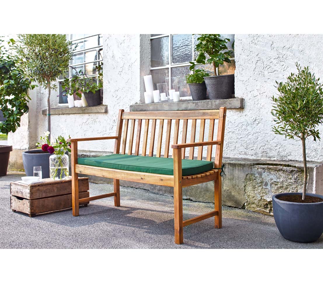 Dehner Mykonos Gartenbank 2-Sitzer 120 cm Akazienholz