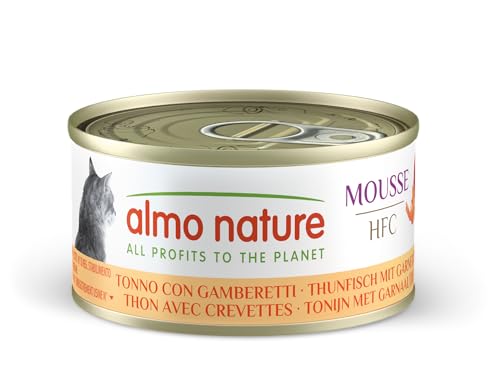 Almo Nature HFC Mousse Nassfutter Thunfisch Garnelen 24x70g
