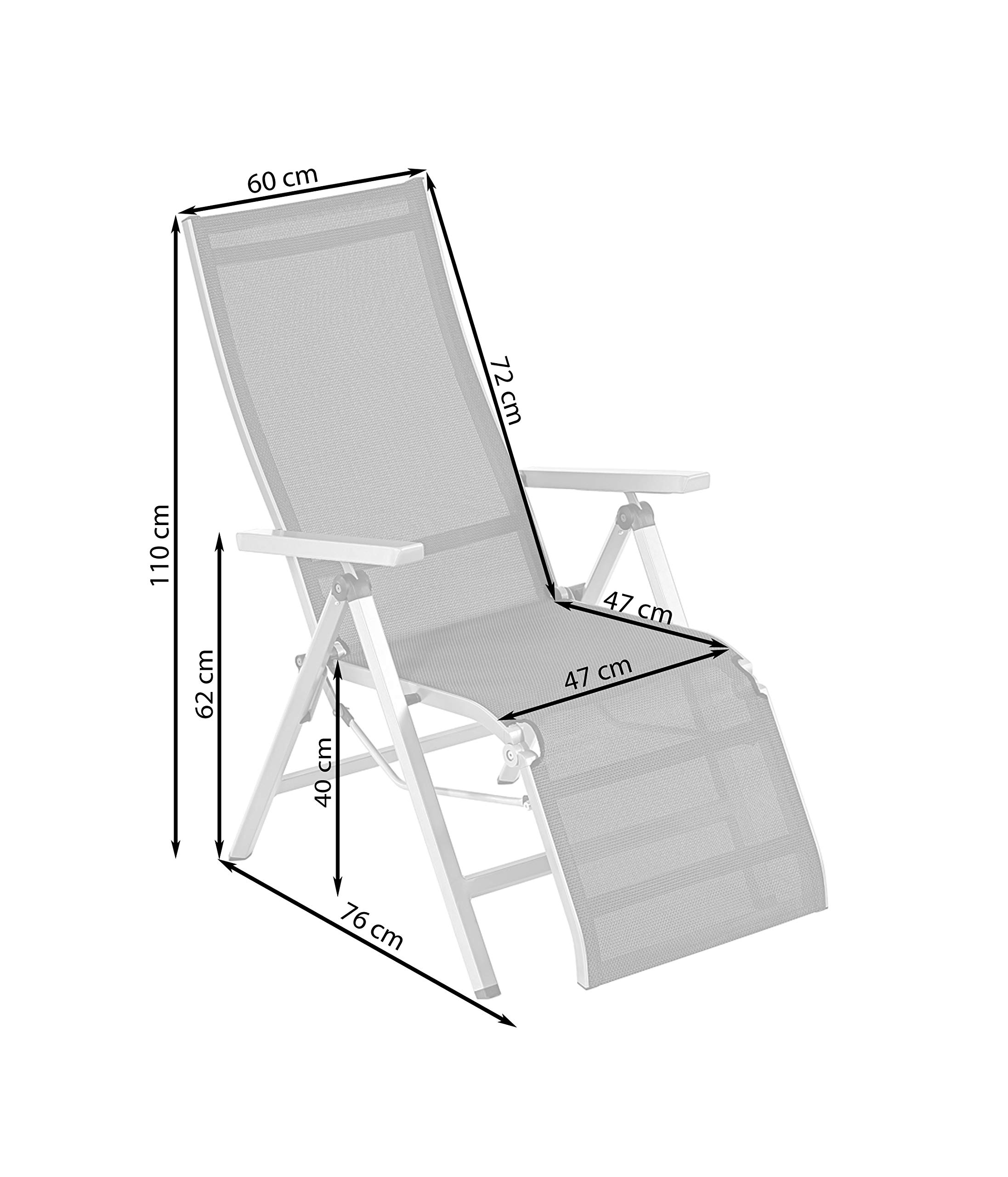 Dehner Macon Relaxsessel schwarz-silber 112x76,5x60 cm stabil
