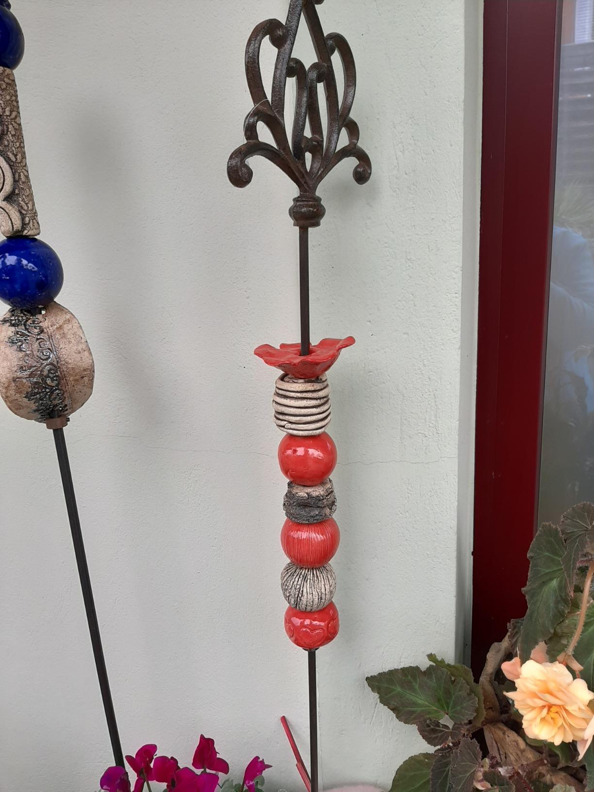 Dehner Ornament Gartenstab 140 cm Gusseisen 6er
