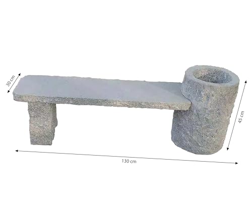 Dehner Flora Gartenbank Granit grau bepflanzbar