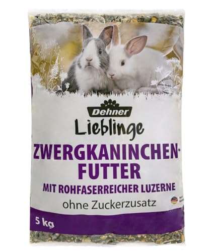 Dehner Zwergkaninchenfutter Adult 5kg Luzerne-Karotte zuckerfrei