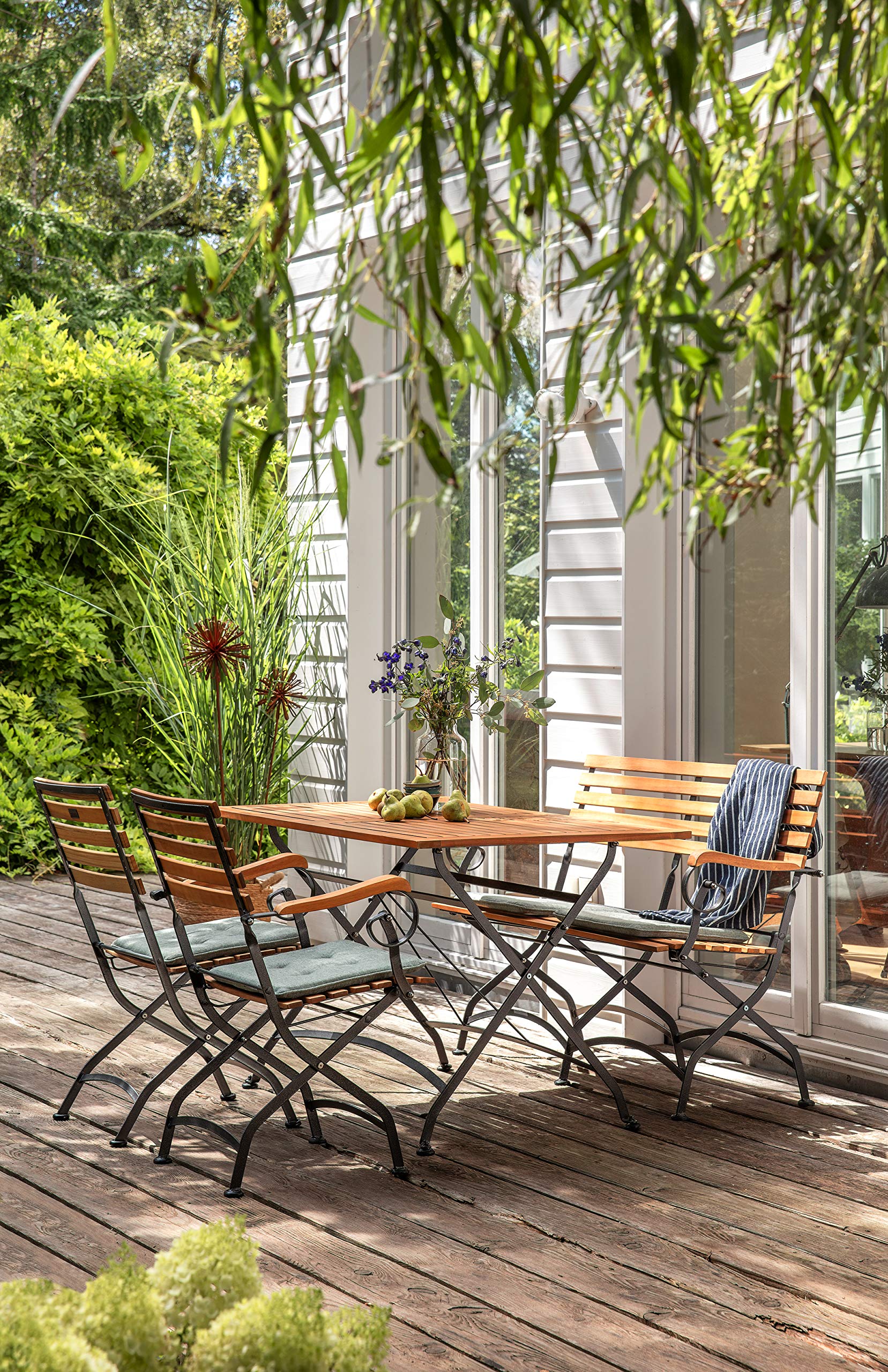 Dehner Tegernsee Klapptisch 120x80 cm Akazie natur/schwarz