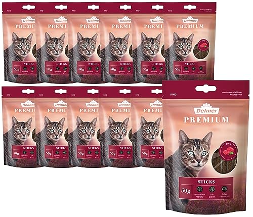 Dehner Premium Katzensnack Sticks Hähnchen 12x50g getreidefrei