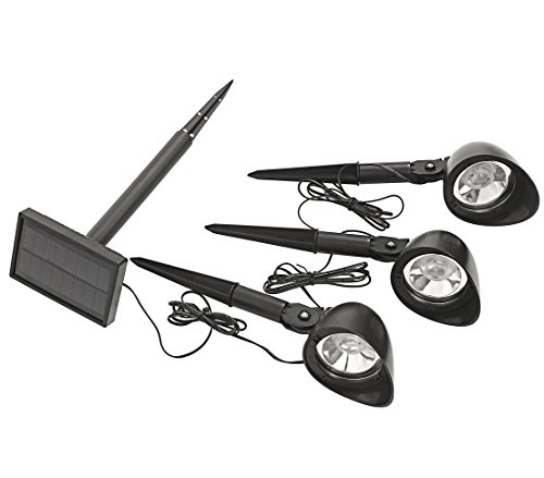 Dehner Solarspot LED-Spot 3er-Set schwarz Kunststoff