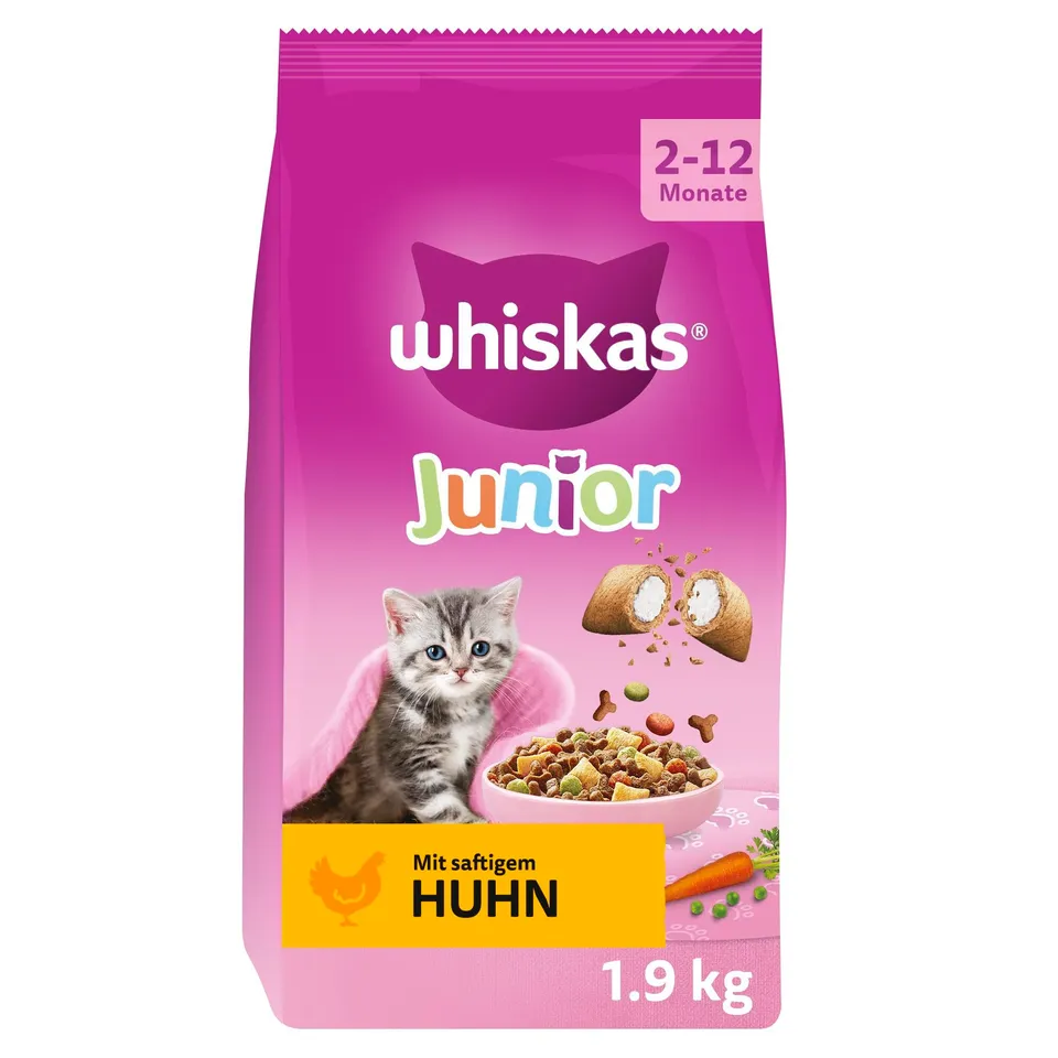Whiskas Junior Trockenfutter Huhn 6x1,9kg für Kitten